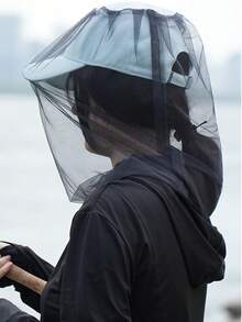 1pc Anti-Insect Anti-Mosquito Head Net Hat, Lightweight Breathable Mesh Design, UV Protection, Packable Polyester Headwear, Suitable For Fishing, Camping, Hiking, Outdoor Activities - Unisex