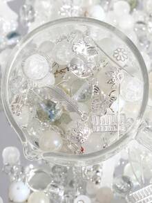 beadia 30-50克/包混合玻璃珠、银色金属隔珠、各种灰色玻璃珠，适合DIY珠宝制作、项链和手链工艺品，女士手工材料