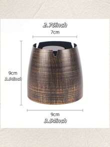 1 Piece Of A Retro Copper-Colored Covered Ashtray, Stainless Steel Ashtray, Outdoor Windproof Smokeless And Odorless Ashtray, Home Decorative Item, Daily Necessity, Festival Gift, Birthday Gift, Gift For Boyfriend, Large Outdoor Ashtray For Home Decoration, Outdoor Terrace Ashtray, Stainless Steel Windproof Smokeless Ashtray Tray, Suitable For Balcony, Smoker's Ashtray, Cigar, Home Office Decoration - Multicolor - View 2