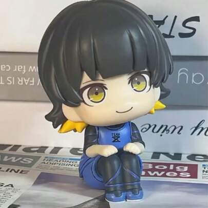 1 件动漫商品（蓝色锁）可爱的黑色和紫色动漫人物毛绒玩偶 - 可收藏的桌面装饰，万圣节、复活节、圣诞节的完美礼物 | 独特的设计 | 耐用的收藏品，可爱的毛绒玩具