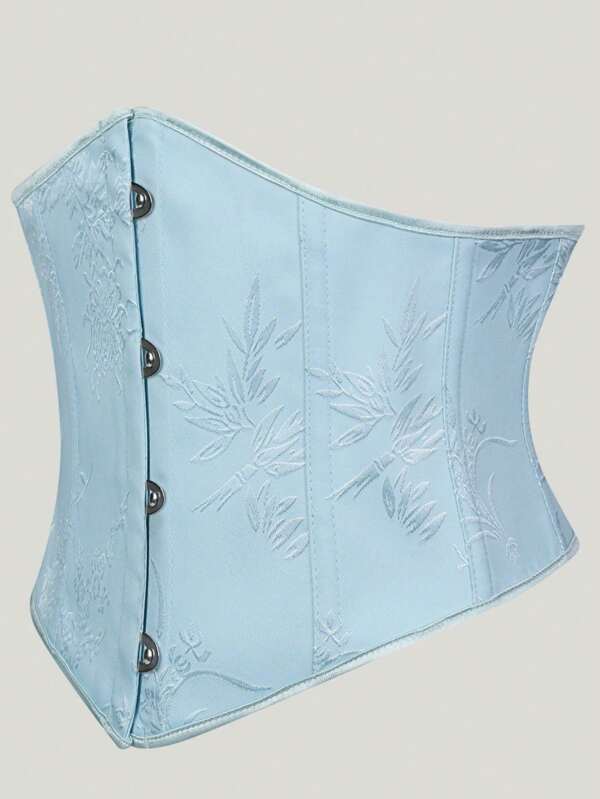 Corset de taille à imprimé floral style palais doux pour femmes