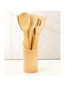 竹制烹饪用具套装 - 包括勺子、汤勺、铲子和锅铲 - 非常适合不粘锅和炒锅。 - 彩色 - 查看 21