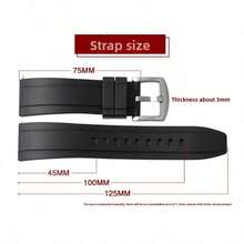 20mm 22mm 24mm TPU Strap, Used For Men's Watch Waterproof Rubber Strap, Quick Disassembly Silicone Diving Bracelet Butterfly Buckle