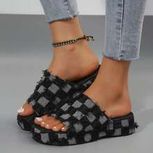 Sandals For Women Breathable Thick Sole Design Non Slip Everyday - màu đen - Xem 5