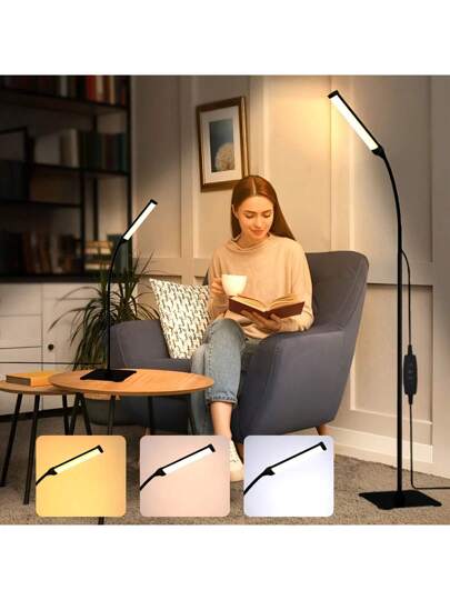 Yogle 1pc LED Adjustable Bracket Vloer Lamp, Gooseneck Tafel Lamp Living Room, Portable Detachable USB Dimmable Reading Eye Ambient Study Bedroom view 5
