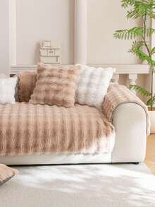 1 pezzo Copri divano in pelliccia sintetica, colore cachi, adatto agli animali domestici, anti-polvere, protettore per mobili, adatto per divani a 1/2/3/4 posti in soggiorno o camera da letto, per tutte le stagioni, decorazione autunnale, decorazione per la stanza