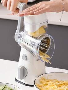 1 多功能蔬菜切片机，手摇滚筒切片机，三合一切片机，立式蔬菜切片机，奶酪切片机，厨房小工具 - 白灰色 - 查看 1