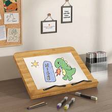 1 pieza Estantería de madera ajustable - Soporte multifuncional de 8 esquinas para lectura/caligrafía, escritorio para portátil y tableta, adecuado para oficinas/salas de estudio (base antideslizante)