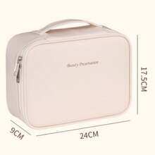 Large Triple Compartment Travel Cosmetic Bag, Makeup Case, Travel Accessories, Brushes, Conditioner And Skin Care Product Organizer - 白色 - 查看 4