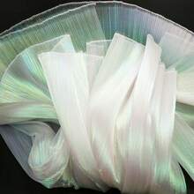 美人鱼彩虹纹理褶皱欧根纱面料，结构坚硬，适用于婚礼花束装饰、服装设计 - 彩色 - 查看 6
