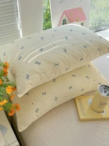 2pcs Polyester Floral Print Breathable Washable Pillow Case Set, Dorm Bedding Decor For Boys And Girls (Inner Pillow Not Included)