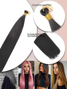 3pcs Bone Gradient Straight Synthetic Crochet Braiding Hair Bulk 28inch Pre Stretched Braiding Hair Extensions Crochet BoxBraids Hair 613 Brown Blonde - Multicolor - View 4