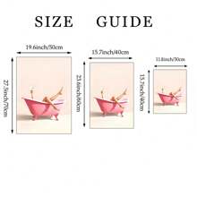 1 幅可爱浴室墙壁艺术画，趣味浴室印刷帆布画，粉色马提尼海报，简约少女风格装饰，适用于客厅、卧室、公寓、宿舍房间装饰，可作为送给她的礼物，无框或带框 - 彩色 - 查看 6