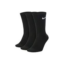 3 双装 Nike 纯色简约直筒运动训练中筒袜，男女通用 - 黑色 - 查看 1