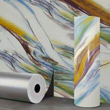 A Roll Of Exquisite Marble Style Home Decoration Wallpaper -118 Inches X 15.7 Inches, Easy To Peel And Paste, Easy To Install And Cut, Waterproof, Oil Resistant, Moisture-Proof, Suitable For Indoor Walls, Room Decoration, Very Suitable For Wall Renovation Decoration In Living Rooms, Kitchen Wall Panels, Bathrooms And Other Areas. Stickers Wall Decor Personalized Wall Stickers