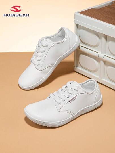 HOBIBEAR Unisex Casual Shoes, Wide Toe, Solid Color, Lightweight, Comfortable Lace-Up, Walking Shoes For Men And Women, Soft Sole, Lightweight, Barefoot Shoes (Run Small By 1 Size)