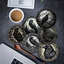 4/6 buc suporturi decorative cu craniu și flori, covorașe pentru băuturi, potrivite pentru casă și petrecere, protecții de masă antiderapante multifuncționale rezistente la căldură, cadou ideal pentru prieteni și familie