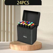 24/30/36/48/60/80/120/168 Colors Dual Tip Art Markers, Alcohol Markers, Sketch Markers Pens Permanent Alcohol Based Markers With Case For Drawing Sketching, Black Barrel, Party Favors, Home Decoration Back To School Supplies