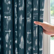 Thermal Insulated Blackout Curtain (1 Piece), Size 140x260 cm, Ideal for Bedrooms, Living Rooms, and Other Home Spaces, Perfect for Families in Need of Better Privacy and Temperature Regulation. - Blau + heißes Silber - Übersicht 5