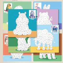 1 Stück Kinder Lernspielzeug Aufkleber Montessori Lehrmittel Geometrische Collagen zur Förderung der Konzentration des Babys Aufkleber Puzzle Kreatives Spielzeug