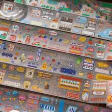 Twilight Sparkling Sand Die Cutting Tape Shopping Party Series Japanese Fresh Hand Account Gooka Decorative Stickers,For School Supplies,Back To School - Multicolor - View 6