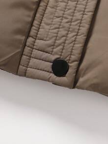 Women's Casual Padded Coat, Sporty Versatile Hooded Zip-Up Sweatshirt, Solid Color, Fashion Pockets, Cotton Outerwear