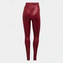 Adidas Stella Women's Shiny High Waist Tight Fit Workout Leggings HG6878 - Christian Red - View 2