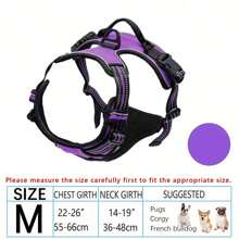 Arnés para perros, arnés para mascotas sin tirón con 2 clips para correa, chaleco acolchado suave ajustable para perros, chaleco reflectante Oxford sin ahogo con asa de control fácil para perros grandes - El chaleco y la cuerda no son un conjunto y deben comprarse por separado