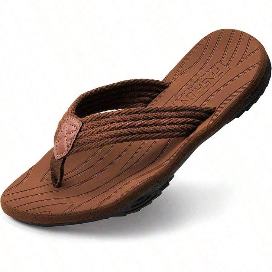 BEMGNAR Men's Flip Flops,Comfort Thong Sandals With Arch Support,Quick-Dry Non-Slip Sliders For Outdoor Summer Beach - màu nâu - Xem 1