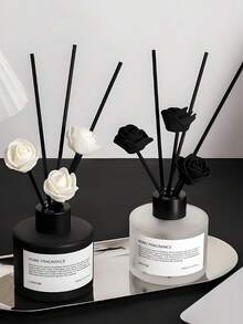 1件装100毫升精油扩香器，空气清新剂和除臭剂，持久留香，北欧风格无焰扩香器，黑白简约设计，适用于卧室、浴室、酒店 - 混合香型 - 查看 3