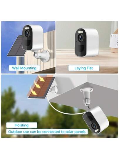 5G Wireless WiFi Outdoor Security Camera, 2K 4MP Night Vision Spotlight, Solar Powered Battery, Human Detection, Panel, PIR Motion Two Way Audio, Floodlight Camera Home view 3