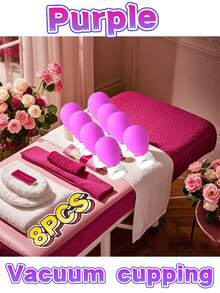 2个/8个硅胶面膜套装 - 真空吸盘按摩杯，专业中式拔罐 - 缓解背部肌肉酸痛，改善肤质，适合居家旅行，便携，可拆卸防油硅胶吸盘 - 彩色 - 查看 11