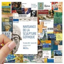 50 件复古绘画艺术创意贴纸，适用于笔记本、日记本、杯子、相框、相册、教师用品、家居装饰、自粘绘画贴纸，适合万圣节、圣诞节、礼物、学校用品、返校 - 彩色 - 查看 5