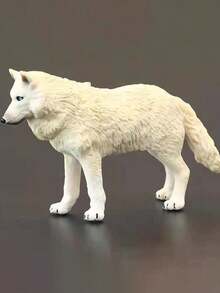 Miniaturowa figurka wilka arktycznego z żywicy, symulacja miniaturowego modelu wilka, zestaw ozdób, akcesoria, mikro ogród, dekoracja artystyczna, kreatywne rzemiosło, wystrój domu, prezent