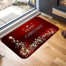 1pc Christmas Doormat, Bathroom Mat, Home Entrance Mat, Small Rug, Bedroom Carpet, Kitchen Mat, Entrance Mat, Non-Slip Carpet, Christmas Decor Doormat, Santa Claus Doormat, Christmas Theme Welcome Mat, Suitable For Indoor, Outdoor, Bathroom, Kitchen Entrance, Office Carpet Mat, Christmas Party Supplies, Holiday Party Decor, Gift For Friends And Family - Multicolor - View 6