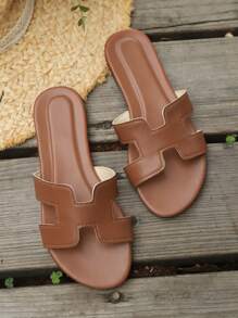 Women's Solid Color Open Toe Flat Sandals Summer Shoes Spring Shoes Spring Break Easter Vacation Shoes Casual Shoes Beach Shoes Mother's Day Present