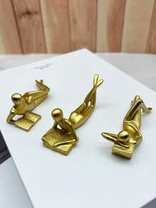 1 pieza Escultura de persona leyendo de lujo y moderna - Estatua decorativa académica de resina para el hogar, la oficina y la biblioteca, decoración interior multifuncional, acento para estantería y gabinete de TV, un gran regalo (Empaque de espuma y cartón, resistente a daños) - Multicolor - Ver 11