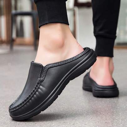 Plus Size Men's Breathable Slip-On Loafers, Driving Shoes, EVA Non-Slip Chef Shoes
