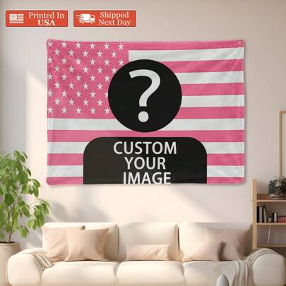 1pc Customizable Personalized Tapestry With Photos And Text, Custom DIY Flag Blanket For Birthday, Wedding, Halloween, Christmas, Party, Father's/Mother's Day, Home Decor, Bedroom Aesthetics,Decoration And Hanging Fabrics For Student Dormitories During The Start Of The School Year,Sofa,Bed,Car,Bedroom,Living Room,Office,  Outdoor Camping, Beach,Wall Decoration
