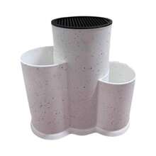 1pc Universal Knife Holder, 3-In-1, Kitchen Utensil Rack, Knife Storage Rack, Empty Knife Slot, Large Kitchen Tool, Black Brushed Multi-Function Kitchen Utensil Rack For Knives, Chopsticks, And More - Space Saving Kitchen Gadget - 3-in-1 White Brushed - View 9