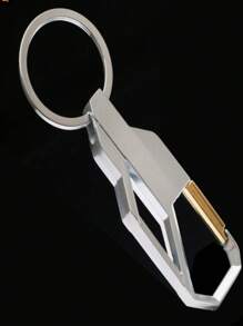 1pc Metal Key Chain Keyring For Men - Black - View 3