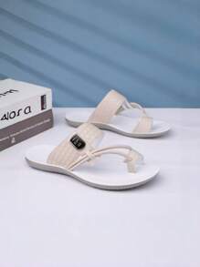 Men's Summer New Breathable Anti-Slip EVA Thin Sole Sandals, Fashionable Casual Strap Beach Slippers - Beige - View 3