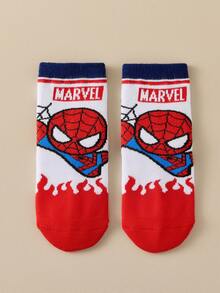 Marvel 5双装儿童短袜，超级英雄卡通透气男童袜 - 彩色 - 查看 6