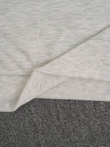 女士时尚休闲舒适V领罗纹袖长袖上衣+长裤，秋冬春季 - 灰色 - 查看 7