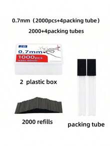 1000 Mechanical Pencil Leads, 2B Hardness, Diameters Of 0.5/0.7/0.9 Millimeters, Lengths Of 60 Millimeters, Resin Tips, Containing 2 Tubes, Suitable For Painting And Sketching, Back-To-School Season, School Supplies, School Necessities, Back-To-School Items. Halloween Gifts/Gifts, Halloween, Christmas, Christmas Gifts/Gifts. - Multicolor - View 10