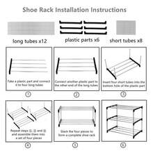 3 Tier Shoe Rack Easy Assembly Shoe Shelf Storage Organizer For Hallway Entryway - Black - View 4