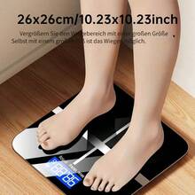 Precise Digital Bathroom Scale 396 Lbs/180 Kg, HD LCD Display With Temperature Indicator, Ultra-Wide Platform, KG/LB Switchable, Battery-Operated (Without Batteries), Weight Measuring Tool, Modern Style, Precision Electronics - 粉色 - 查看 4