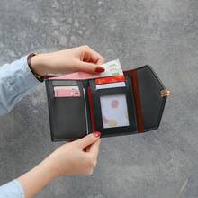 Cartera Plegable Ultrafina para Mujeres, Monedero Femenino, Compacto, de Gran Capacidad, con Ranura para Billetes - Gris - Ver 8