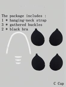 1 件女士粘性无肩带露背聚拢硅胶胸垫，多功能隐形胸罩乳头罩，带可拆卸吊带，适合露背连衣裙、婚纱、泳装和角色扮演 - 彩色 - 查看 39