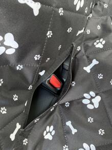 1 pieza Cubierta negra de asiento de coche impermeable para mascotas de tela Oxford 600D, duradera y resistente a la suciedad para el asiento trasero del coche mientras la mascota está afuera